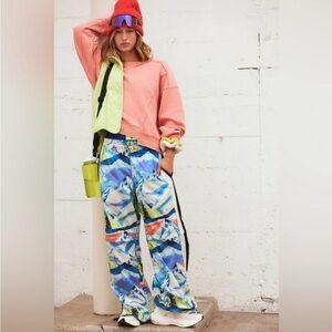 Free people printed end zone pants size xs nwot